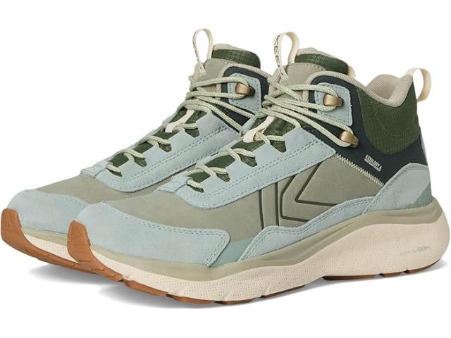 (取寄) キーン レディース ウォータープルーフ レザー ハイキング ブーツ KEEN women Leiki Waterproof Leather Hiking Boots Iceberg Green/Bronze Green