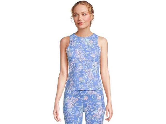 (取寄) リリー ピュリッツァー レディース カンディア アクティブ ブラ タンク アップ Lilly Pulitzer women Candia Active Bra Tank Up Sunwashed Blue Citrus Crush