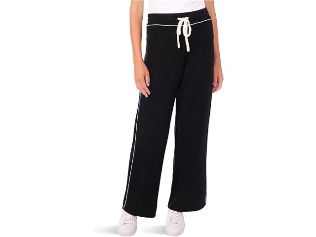 (取寄) ヴィンスカムート レディース スウェットパンツ W/ ドローストリング アンド トップ ステッチ アロング ウェスト Vince Camuto women Sweatpant W/ Drawstring & Top Stitch Along Waist Rich Black