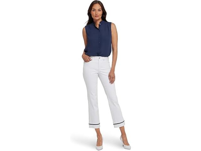 (取寄) エヌワイディージェイ レディース マリリン ストレート アンクル ウィズ ディープ カフ ジーンズ イン オプティック ホワイト NYDJ women Marilyn Straight Ankle With Deep Cuff Jeans in Optic White Optic White