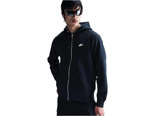 (取寄) ナイキ メンズ クラブ フルジップ フリース ブーディ Nike men Club Full-zip Fleece Hoodie Obsidian/Obsidian/White