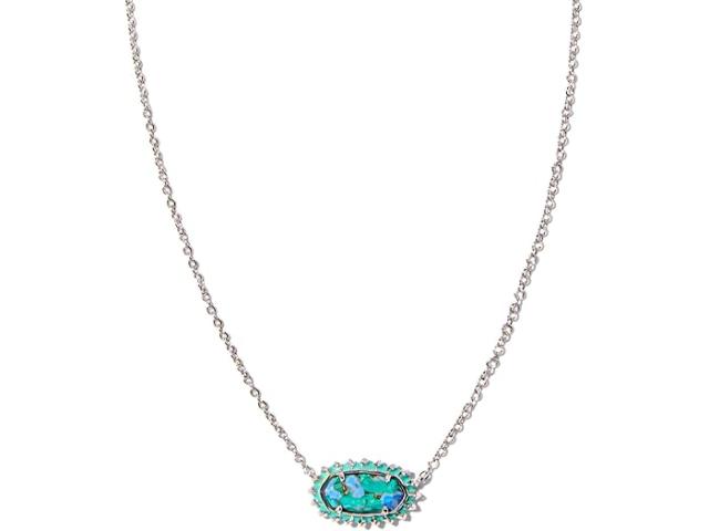 (取寄) ケンドラスコット レディース イライザ カラー バースト フレーム ショート ペンダント ネックレス Kendra Scott women Elisa Color Burst Frame Short Pendant Necklace Silver Bronze Veined Aqua Magnesiteの通販は 22,840円