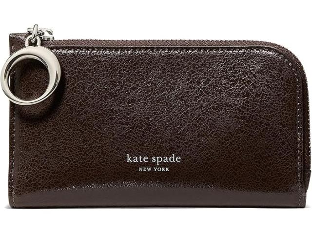 (取寄) ケイトスペード レディース ハロ グレイズ レザー スモール スリム バイフォールド ウォレット Kate Spade New York women Halo Glazed Leather Small Slim Bifold Wallet Hot Fudge