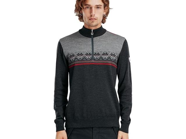 (取寄) ダーレオブノルウェー メンズ リベルグ セーター Dale of Norway men Liberg Sweater Dark Charcoal/Smoke/Red Rose
