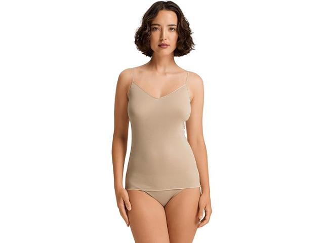 (取寄) ハンロ レディース コットン シームレス スパゲッティ キャミソール Hanro women Cotton Seamless Spaghetti Camisole Iced Cappuccino