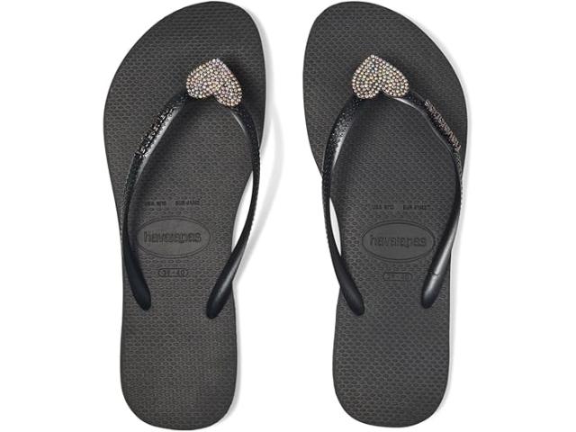 (取寄) ハワイアナス レディース スリム クリスタル チャーム サンダル Havaianas women Havaianas Slim Crystal Charm Sandals Blackの通販は