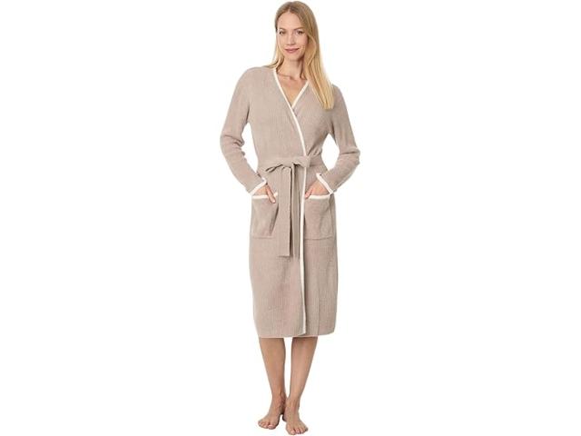 (取寄) ベアフットドリームス レディース コントラスト リブド ローブ Barefoot Dreams women Barefoot Dreams CCL Contrast Ribbed Robe Willow-Pearlの通販は