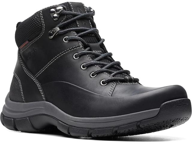 (取寄) クラークス メンズ ウォルパス ミッド Clarks men Clarks Walpath Mid Black Leatherの通販は 24,791円