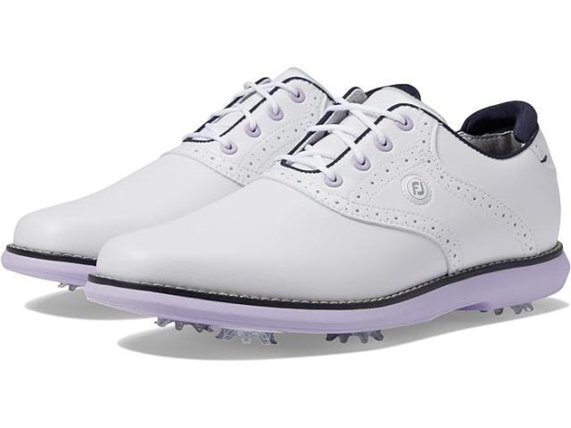 (取寄) フットジョイ レディース トラディションズ ゴルフ シューズ FootJoy women FootJoy Traditions Golf Shoes White/Navy Patent