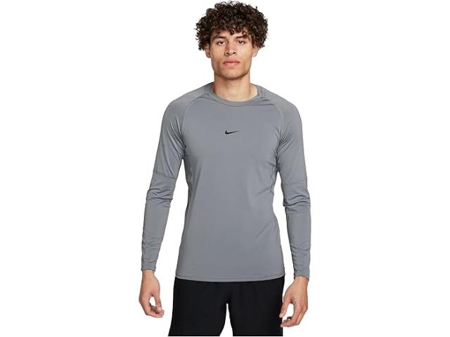 (取寄) ナイキ メンズ プロ ドライ-フィット スリム ロング-スローブ フィットネス トップ Nike men Pro Dri-fit Slim Long-sleeve Fitness Top Smoke Grey/Black