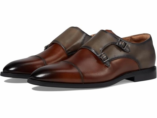 (取寄) ステイシー アダムス メンズ キャップ トゥ ダブル モンク Stacy Adams men Stacy Adams Raythorne Cap Toe Double Monk Brown/Grayの通販は
