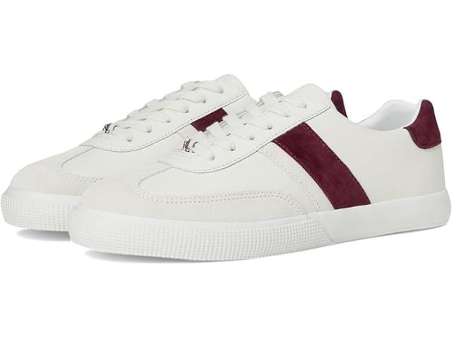 (取寄) ローレン ラルフローレン レディース ツートーン レザー アンド スエード スニーカー Lauren Ralph Lauren women Two-Tone Braylee Leather & Suede Sneakers  White/Bianco/Dark Garnet