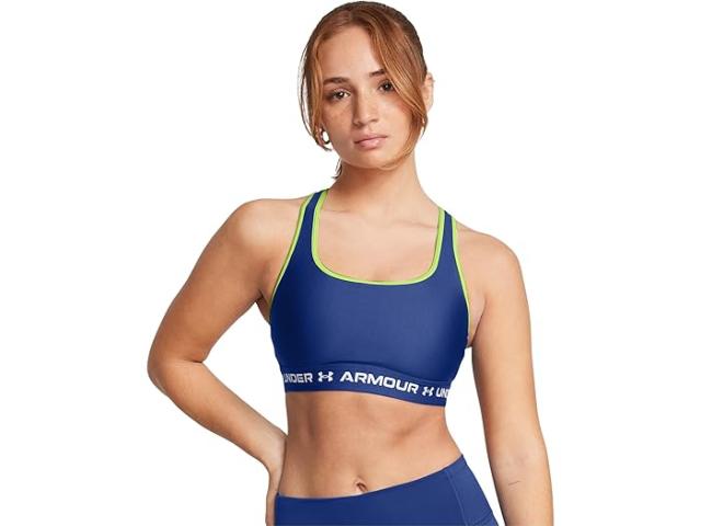 (取寄) アンダーアーマー レディース クロスバック ミッド ブラ Under Armour women Crossback Mid Bra Tech Blue/Retro Green/Whiteの通販は