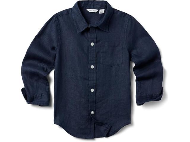 (取寄) ジャニー アンド ジャック ボーイズ リネン ロール アップ シャツ (トドラー/リトル キッド/ビッグ キッド) Janie and Jack boys Linen Roll Up Shirt (Toddler/Little Kid/Big Kid) Navyの通販は