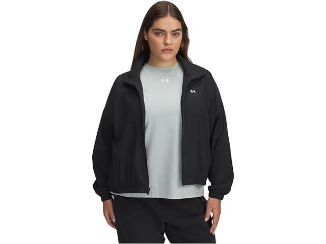 (取寄) アンダーアーマー レディース プラス サイズ ライバル ウーブン ジャケット Under Armour women Plus Size Rival Woven Jacket Black/White
