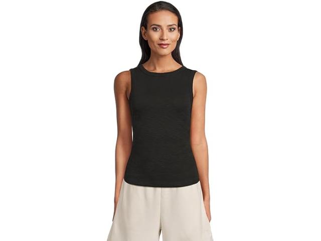 (取寄) リラ P レディース リブ スラブ サイド プリーツ タンク Lilla P women Rib Slub Side Pleat Tank Black