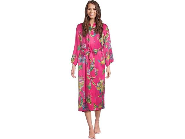 (取寄) N バイ ナトリ レディース フェスティバル - サテン ローブ N by Natori women Festival - Satin Robe Fuchsia