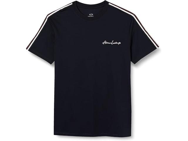 (取寄) アルマーニエクスチェンジ メンズ スモール スクリプト ロゴ ティー Armani Exchange men Small Script Logo Tee Deep Navyの通販は