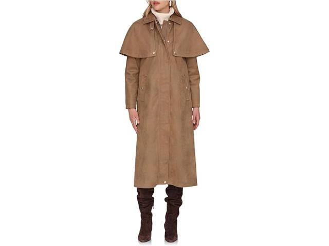 (取寄) アヴェックレフィー レディース フォー スエード ケープ トレンチ コート Avec Les Filles women Faux Suede Cape Trench Coat Fawn