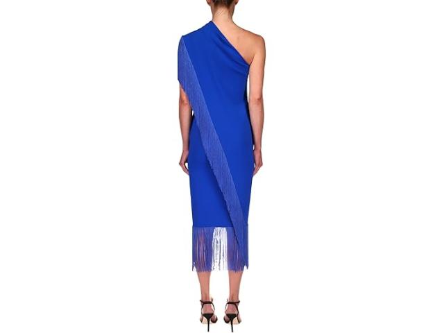(取寄) バッジェリーミシュカ レディース ストレッチ クレープ フリンジ ドレス Badgley Mischka women Stretch Crepe Fringe Dress Mediterranean Blueの通販は