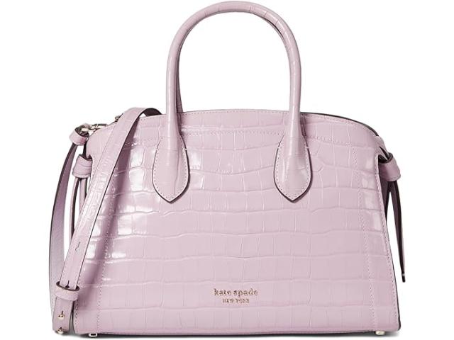(取寄) ケイトスペード レディース ノット クロコ エンボス レザー ミディアム ジップ トップ サッチェル Kate Spade New York women Kate Spade New York Knott Croc Embossed Leather Medium Zip Top Satchel Violet Mistの通販はボディバッグ