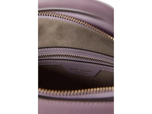 (取寄) ケイトスペード レディース ノット クロコ エンボス レザー ミディアム ジップ トップ サッチェル Kate Spade New York women Kate Spade New York Knott Croc Embossed Leather Medium Zip Top Satchel Violet Mistの通販は