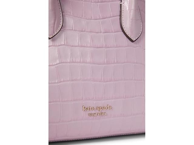 (取寄) ケイトスペード レディース ノット クロコ エンボス レザー ミディアム ジップ トップ サッチェル Kate Spade New York women Kate Spade New York Knott Croc Embossed Leather Medium Zip Top Satchel Violet Mistの通販は