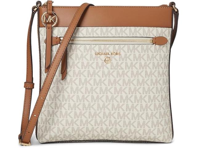 (取寄) マイケルコース レディース ジェット セット チャーム スモール ノース/サウス フラッツ クロスボディ MICHAEL Michael Kors women Jet Set Charm Small North/South Flat Crossbody Vanilla/Acorn