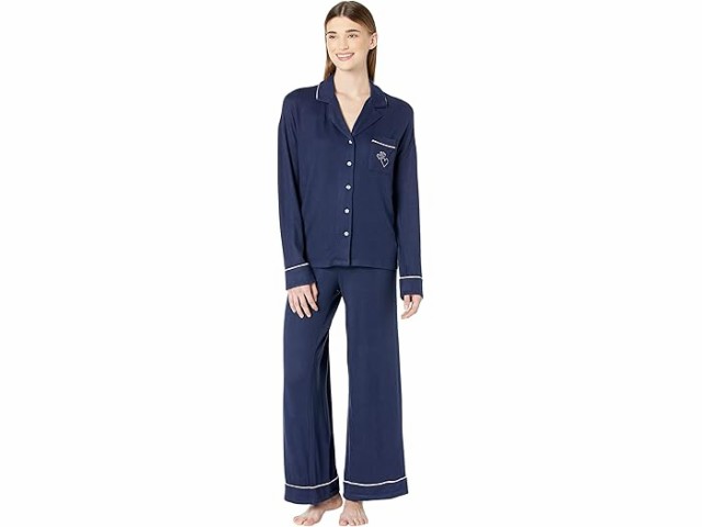 (取寄) スプレンディッド レディース ロング スリーブ ノッチ ロング Pj セット Splendid women Splendid Long Sleeve Notch Long PJ Set Solid Peacoat