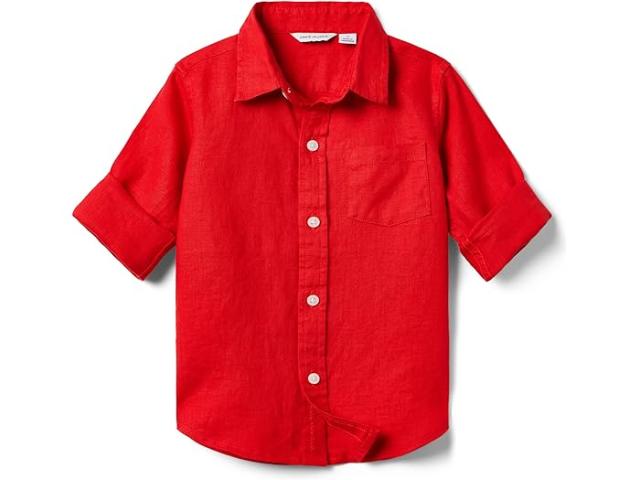 (取寄) ジャニー アンド ジャック ボーイズ リネン ロール アップ シャツ (トドラー/リトル キッズ/ビッグ キッズ) Janie and Jack boys Janie and Jack Linen Roll Up Shirt (Toddler/Little Kids/Big Kids) Redの通販はTシャツ