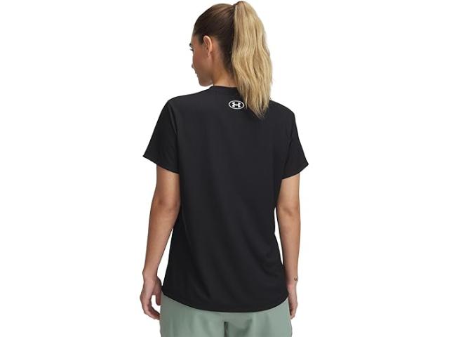 (取寄) アンダーアーマー レディース テック リブド ショート スリーブ クルー ネック Under Armour women Tech Ribbed Short Sleeve Crew Neck Black/Whiteの通販は