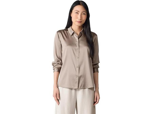 (取寄) アイリーン フィッシャー レディース クラシック カラー シャツ Eileen Fisher women Classic Collar Shirt Doveの通販は