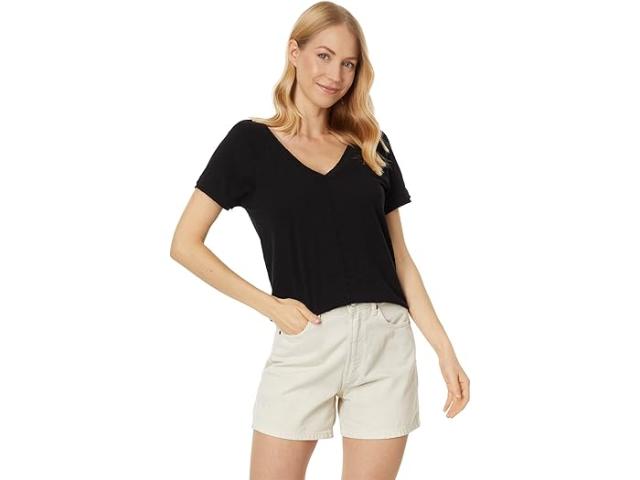 (取寄) ボビ ロサンゼルス レディース リブ ミックス V-ネック ショート スリーブ ティー bobi Los Angeles women Rib Mix V-Neck Short Sleeve Tee Blackの通販は 12,790円