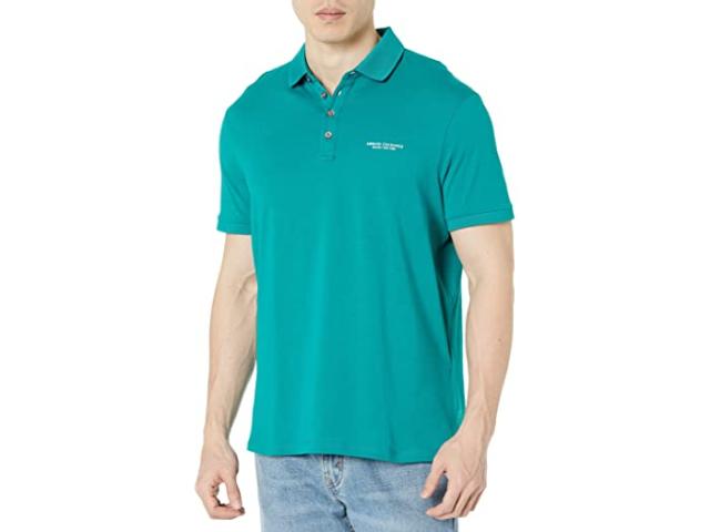 (取寄) アルマーニエクスチェンジ メンズ スリム フィット ミラノ / ニュー ヨーク ロゴ ポロ Armani Exchange men Armani Exchange Slim Fit Milano/New York Logo Polo Deep Lakeの通販は