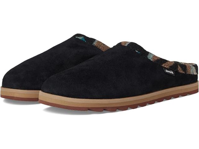 (取寄) サヌーク メンズ クラウド ラウンジャー Sanuk men Cloud Lounger Black Suede