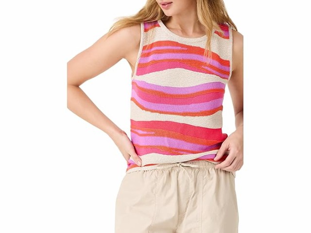 (取寄) ニックゾー レディース ニット ウェーブ セーター タンク NIC+ZOE women Knit Waves Sweater Tank Pink Multiの通販は 17,820円
