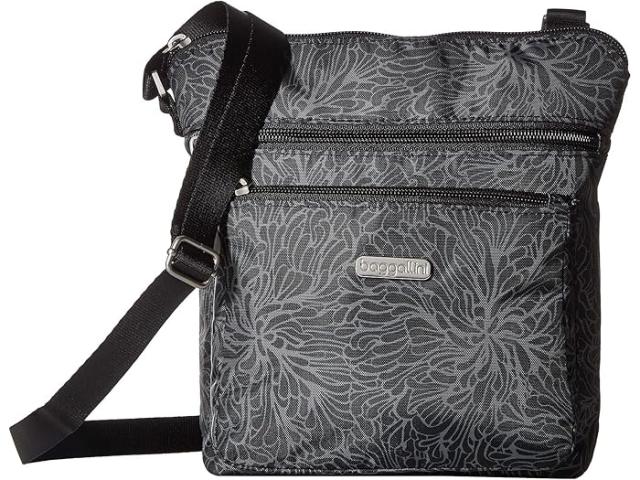 (取寄) バッガリーニ レディース クロスボディ バッグ W/ Rfid リスレット Baggallini women Crossbody Bag w/ RFID Wristlet Midnight Blossom