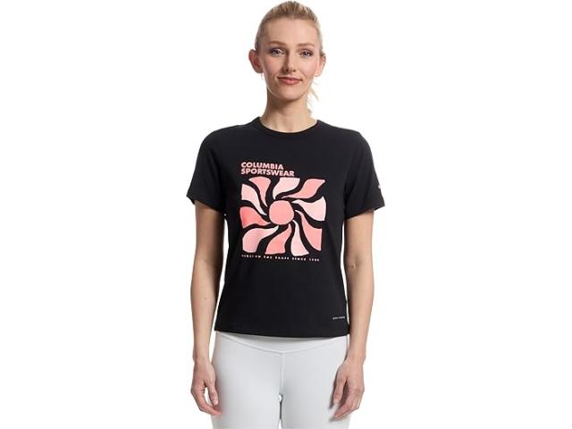(取寄) コロンビア レディース サン トレック グラフィック ショート スリーブ 3 Columbia women Sun Trek Graphic Short Sleeve III Black/Wavy Rays