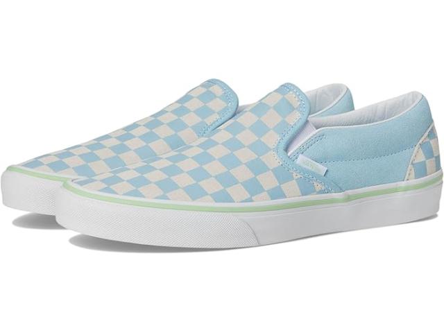 (取寄) バンズ クラシック スリップ オン チェッカーボード Vans Classic Slip On Checkerboard Checkerboard Crystal Blue