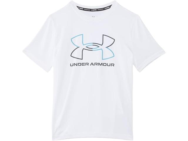 (取寄) アンダーアーマー キッズ メンズ ロゴ スプリット サーフ シャツ (ビッグ キッド) Under Armour Kids men Logo Split Surf Shirt (Big Kid) White