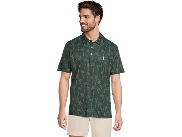 (取寄) チャビーズ メンズ ザ ブラッシュストローク パーム ポロ) Chubbies men The Brushstroke Palm (Range Polo) Dark Green - Plaid