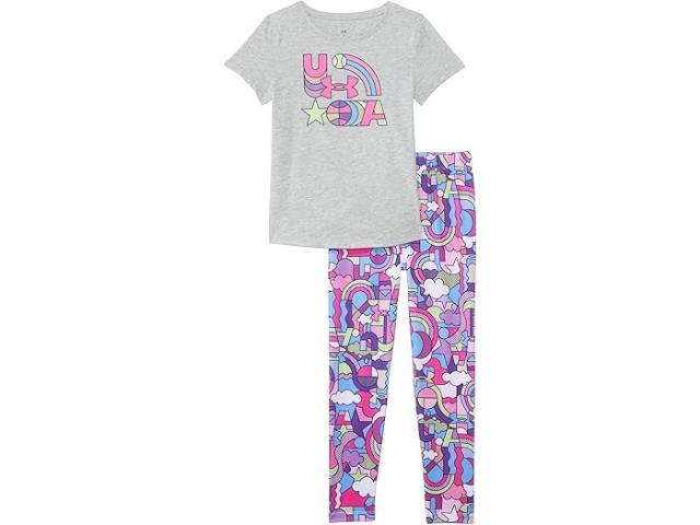 (取寄) アンダーアーマー キッズ ガールズ プリンテッド ショート スリーブ レギンス セット (リトル キッズ) Under Armour Kids girls Under Armour Kids Printed Short Sleeve Legging Set (Little Kids) Mod Grayの通販は