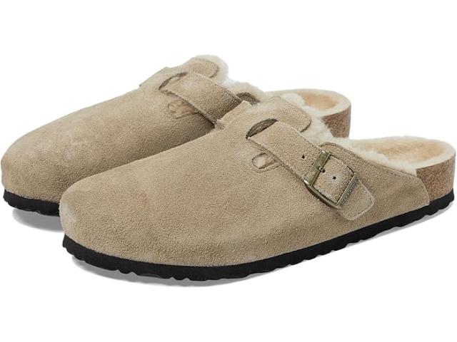 (取寄) ビルケンシュトック ボストン シアリング - スエード (ユニセックス) Birkenstock Boston Shearling - Suede (Unisex) Taupe