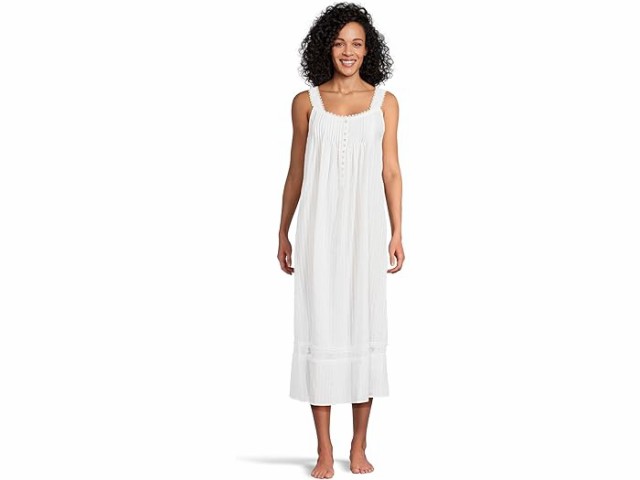 (取寄) アイリーン ウエスト レディース コットン ドビー ストライプ ウーブン スリーブレス バレエ ナイトガウン Eileen West women Eileen West Cotton Dobby Stripe Woven Sleeveless Ballet Nightgown Whiteの通販は