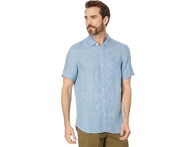 (取寄) ファリティ メンズ Ss パルマ リネン シャツ Faherty men Faherty SS Palma Linen Shirt Blue Basketweaveの通販は