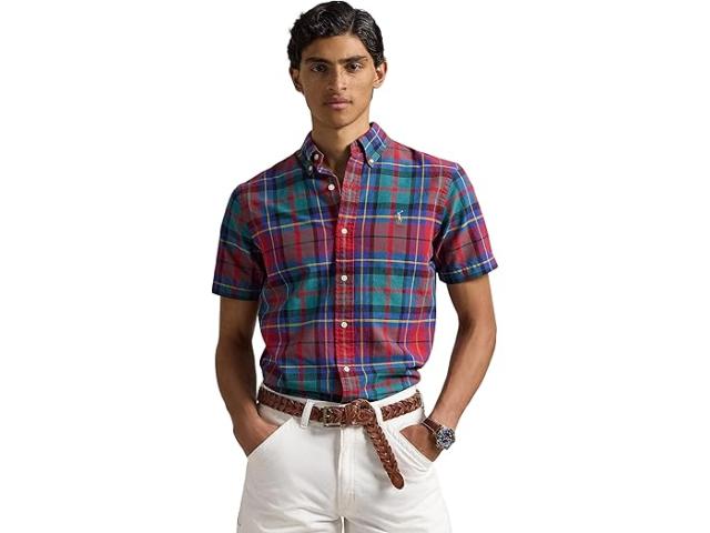 (取寄) ラルフローレン メンズ ショート スリーブ オックスフォード - クラシック Polo Ralph Lauren men Polo Ralph Lauren Short Sleeve Oxford - Classic Royal Red Multiの通販は 36,120円