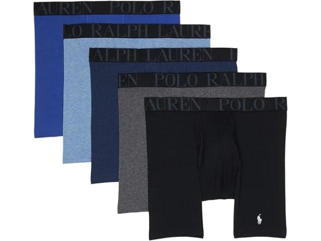 (取寄) ラルフローレン メンズ 5-パック ストレッチ フィット クラシック ボクサー ブリーフ Polo Ralph Lauren men Polo Ralph Lauren 5-Pack Stretch Fit Classic Boxer Briefs Polo Black/Charcoal Heather/Pale  Heather/Blue Saturn/Monro