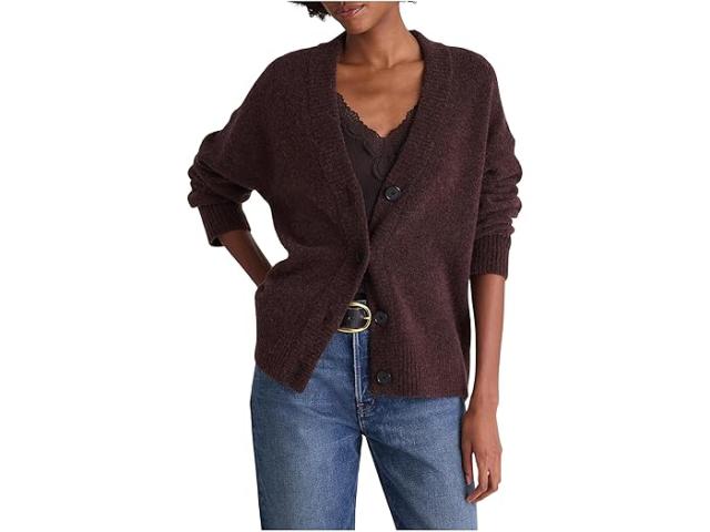 (取寄) メイドウェル レディース チャーム V-ネック ローレン ロンガー カーディガン Madewell women Charm V-Neck Lauren Longer Cardigan Dark Umber