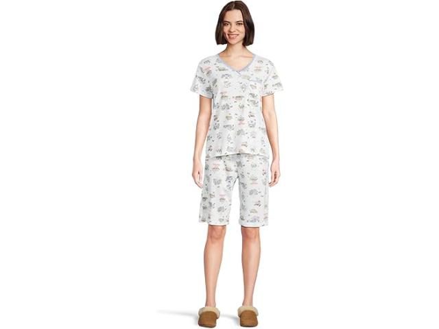 (取寄) カレン ノイバーガー レディース スプリング ドリームス ノッチ カラー ロング パンツ パジャマ セット Karen Neuburger women Spring Dreams Notch Collar Long Pant Pajama Set Garden Scene