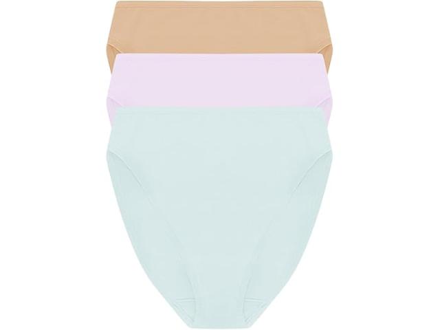 (取寄) ナトリ レディース ブリス ベア コットン ハイ カット ブリーフ 3-パック Natori women Bliss Bare Cotton High Cut Brief 3-Pack Cloud Green/Pale Purple/Cafe
